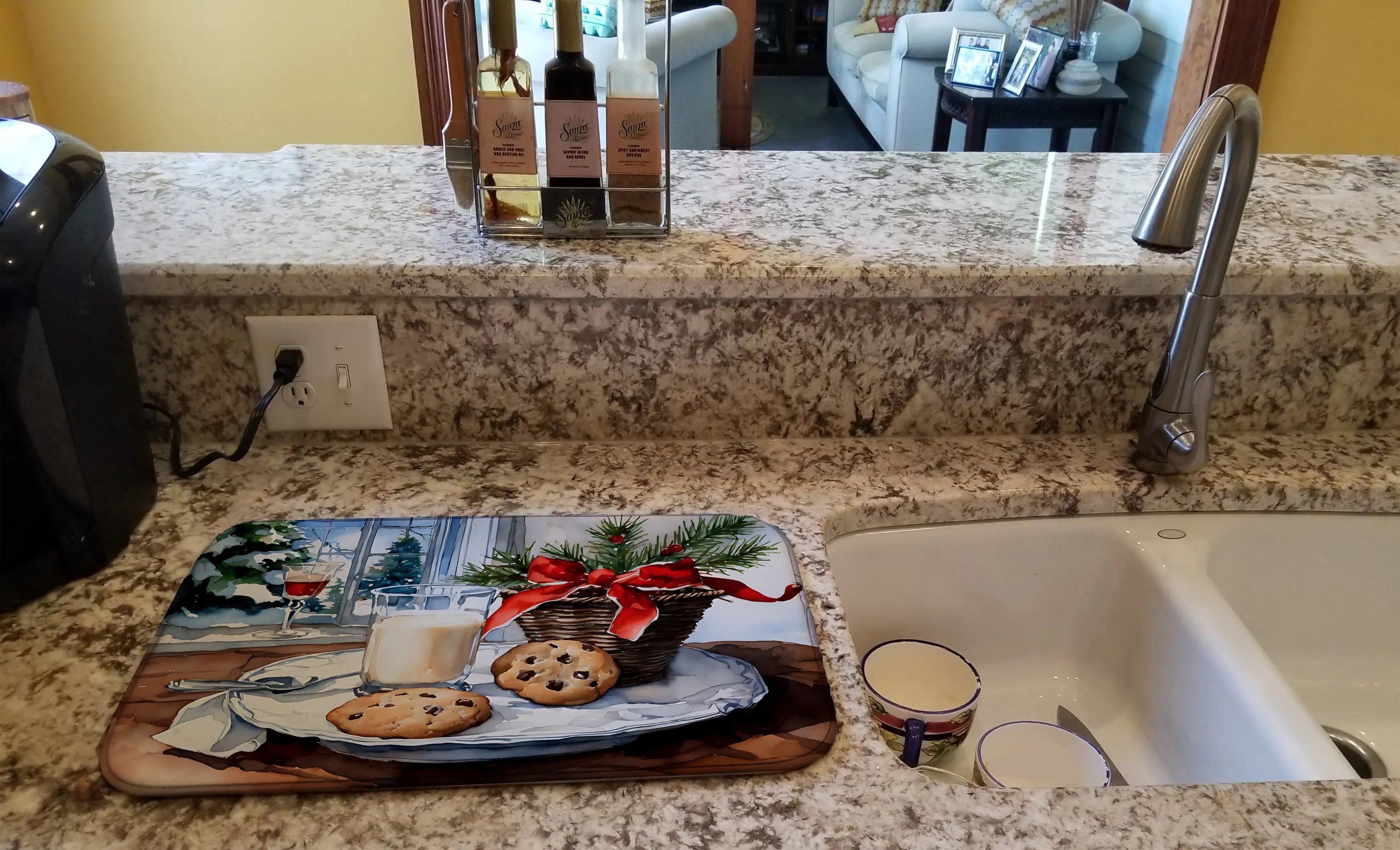 Christmas Cookies for Santa Dish Drying Mat