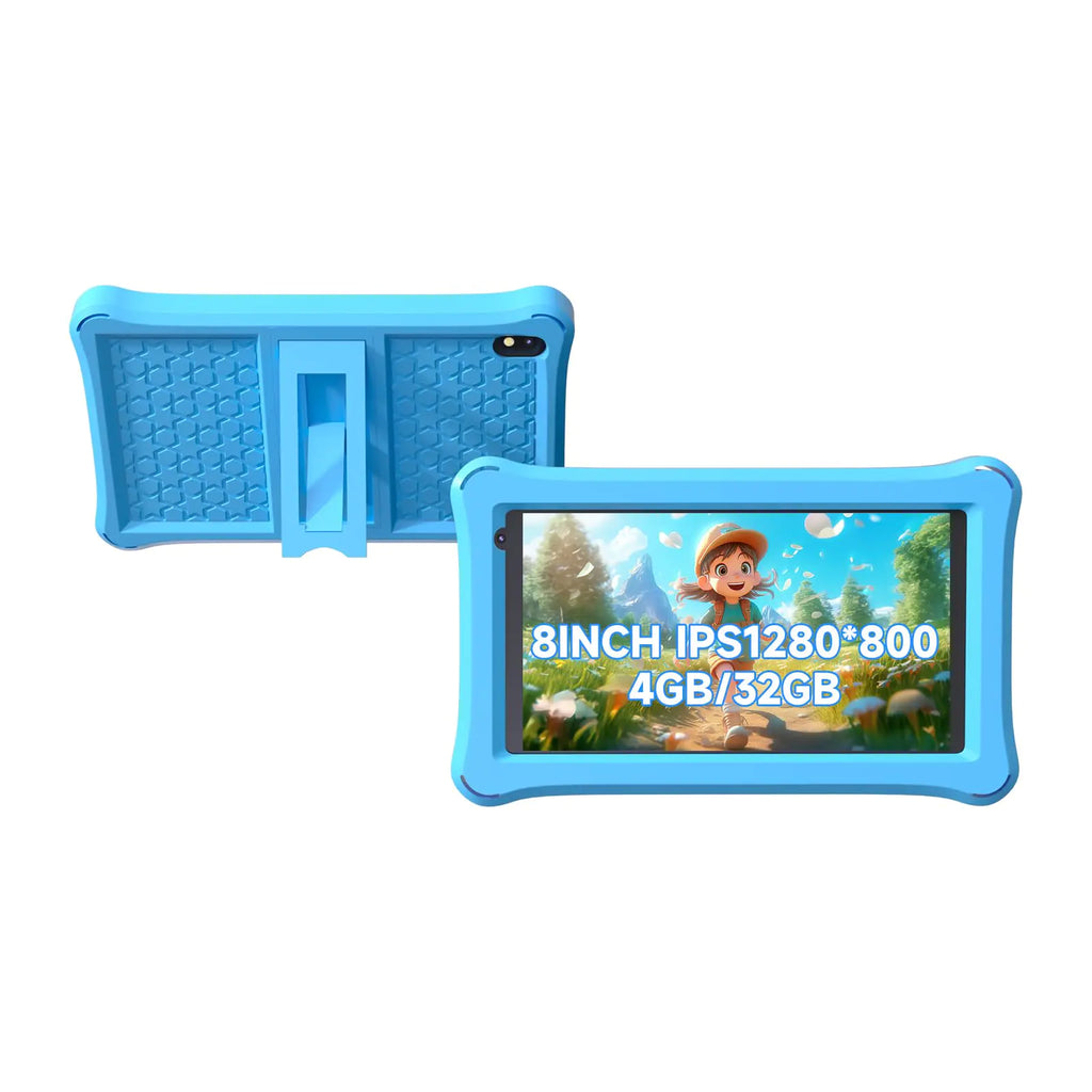 Kids Tablet 8 inch Toddler Tablet Android Kids Tablet 4GB RAM 32GB ROM 8 inch IPS Touchscreen 1280x800 Iwawa and Parental Controls Kids Tablet  WiFi Dual Camera Bluetooth Shockproof Case
