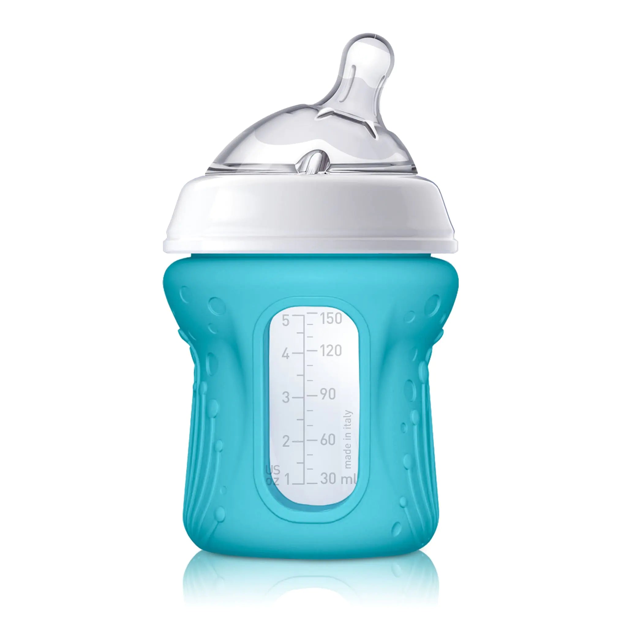 Silicone Sleeve for 5oz Chicco NaturalFit Glass Baby Bottles Teal