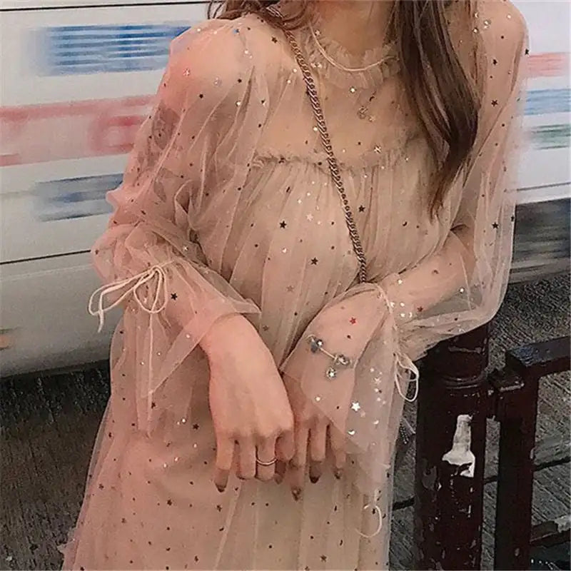 Women's Fairy Dress with Spring and Summer Net Yarn Skirt