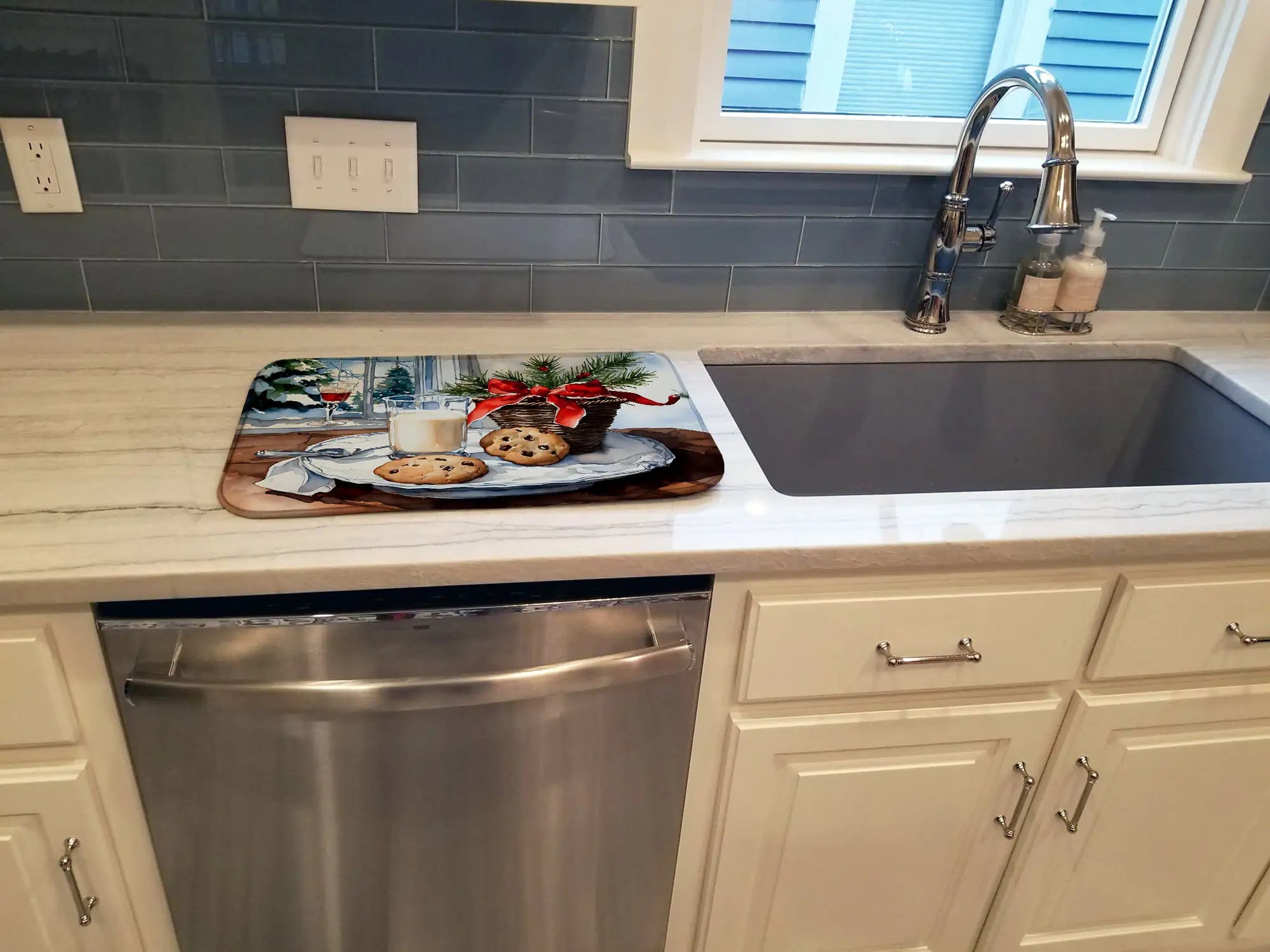 Christmas Cookies for Santa Dish Drying Mat