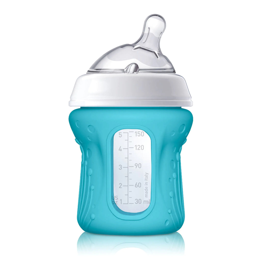 Silicone Sleeve for 5oz Chicco NaturalFit Glass Baby Bottles Teal